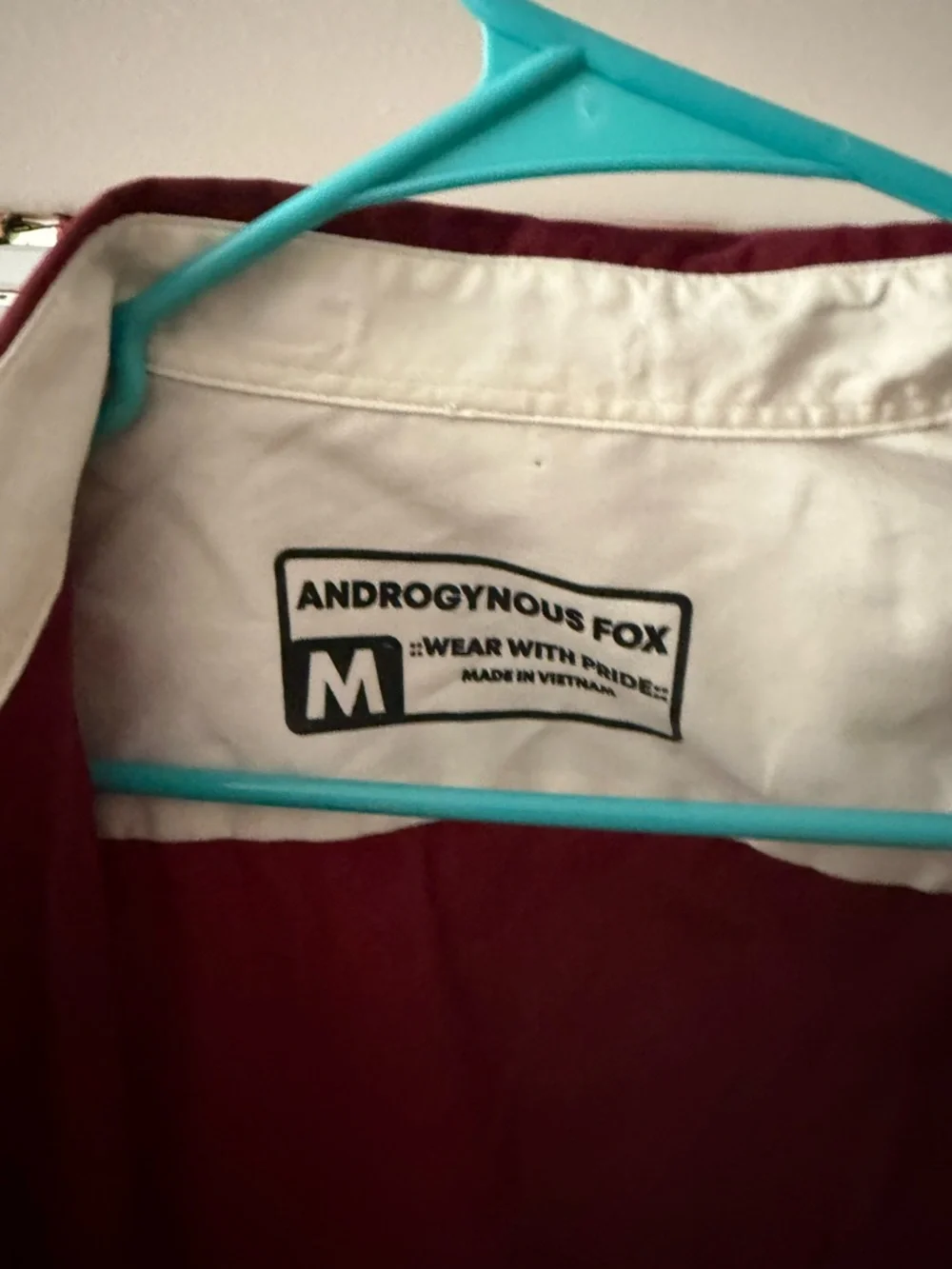 Androgynous Fox SWIFT FOX TWILL BUTTON UP Red Fox Burgundy Size Medium - Picture 5 of 6